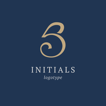 Letter B vector logo. Vintage Insignia and Logotype. Business sign, identity, label, badge initials. Monogram design elements, graceful template. Calligraphic elegant logo designのイラスト素材