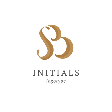 Letter B vector logo. Vintage Insignia and Logotype. Business sign, identity, label, badge initials. Monogram design elements, graceful template. Calligraphic elegant logo designのイラスト素材