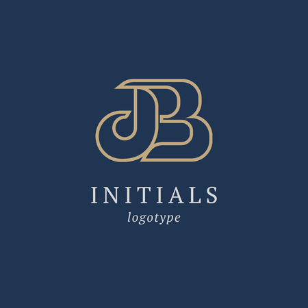 Letter B vector logo. Vintage Insignia and Logotype. Business sign, identity, label, badge initials. Monogram design elements, graceful template. Calligraphic elegant logo designのイラスト素材