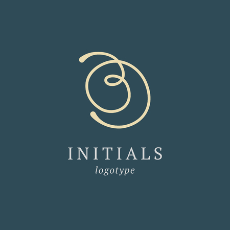 Letter B vector logo. Vintage Insignia and Logotype. Business sign, identity, label, badge initials. Monogram design elements, graceful template. Calligraphic elegant logo designのイラスト素材
