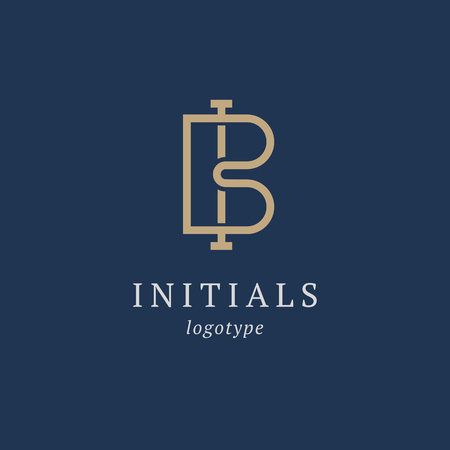 Letter B vector logo. Vintage Insignia and Logotype. Business sign, identity, label, badge initials. Monogram design elements, graceful template. Calligraphic elegant logo designのイラスト素材