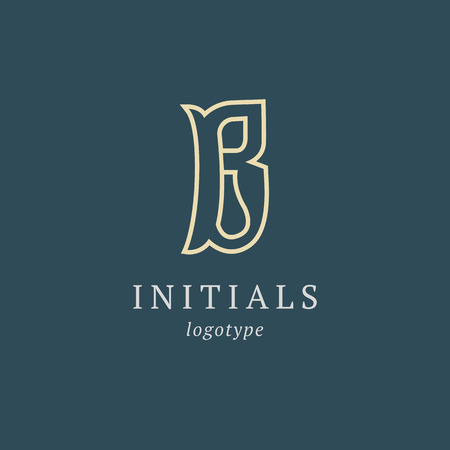 Letter B vector logo. Vintage Insignia and Logotype. Business sign, identity, label, badge initials. Monogram design elements, graceful template. Calligraphic elegant logo designのイラスト素材