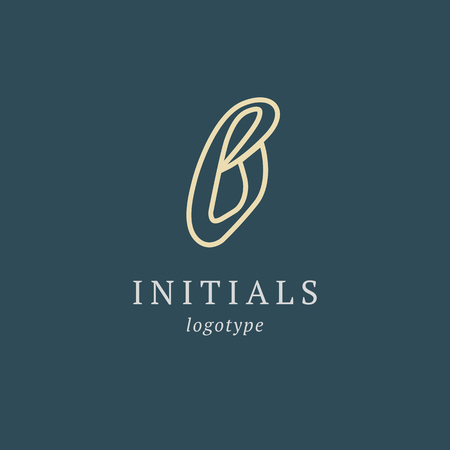 Letter B vector logo. Vintage Insignia and Logotype. Business sign, identity, label, badge initials. Monogram design elements, graceful template. Calligraphic elegant logo designのイラスト素材