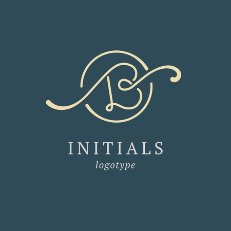 Letter B vector logo. Vintage Insignia and Logotype. Business sign, identity, label, badge initials. Monogram design elements, graceful template. Calligraphic elegant logo designのイラスト素材