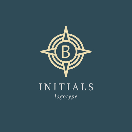 Letter B vector logo. Vintage Insignia and Logotype. Business sign, identity, label, badge initials. Monogram design elements, graceful template. Calligraphic elegant logo designのイラスト素材