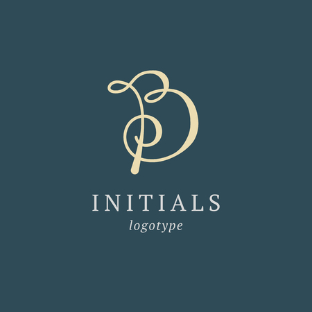 Letter B vector logo. Vintage Insignia and Logotype. Business sign, identity, label, badge initials. Monogram design elements, graceful template. Calligraphic elegant logo designのイラスト素材