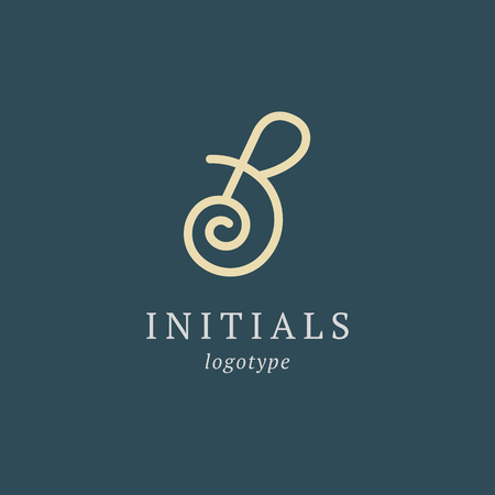 Letter B vector logo. Vintage Insignia and Logotype. Business sign, identity, label, badge initials. Monogram design elements, graceful template. Calligraphic elegant logo designのイラスト素材