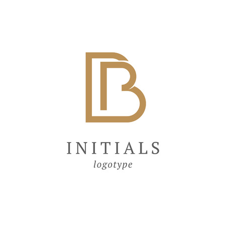 Letter B vector logo. Vintage Insignia and Logotype. Business sign, identity, label, badge initials. Monogram design elements, graceful template. Calligraphic elegant logo designのイラスト素材