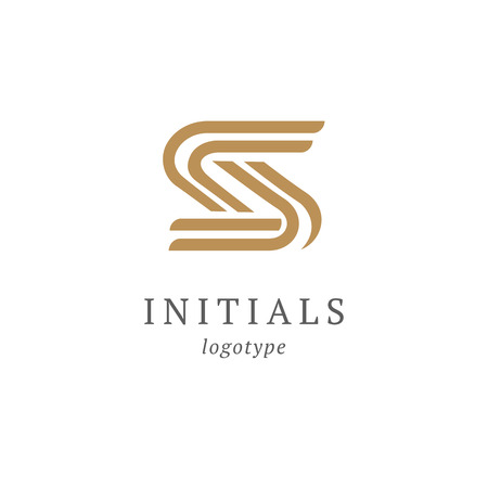 Letter S vector logo. Vintage Insignia and Logotype. Business sign, identity, label, badge initials. Monogram design elements, graceful template. Calligraphic elegant logo designのイラスト素材