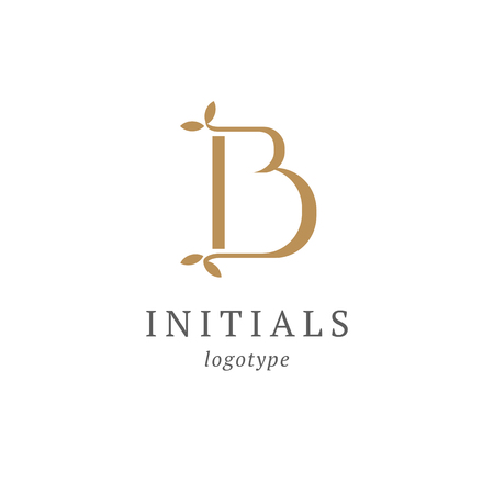 Letter B vector logo. Vintage Insignia and Logotype. Business sign, identity, label, badge initials. Monogram design elements, graceful template. Calligraphic elegant logo designのイラスト素材