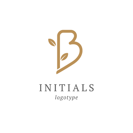 Letter B vector logo. Vintage Insignia and Logotype. Business sign, identity, label, badge initials. Monogram design elements, graceful template. Calligraphic elegant logo designのイラスト素材