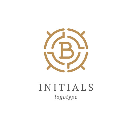 Letter B vector logo. Vintage Insignia and Logotype. Business sign, identity, label, badge initials. Monogram design elements, graceful template. Calligraphic elegant logo designのイラスト素材