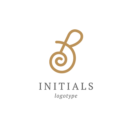 Letter B vector logo. Vintage Insignia and Logotype. Business sign, identity, label, badge initials. Monogram design elements, graceful template. Calligraphic elegant logo designのイラスト素材