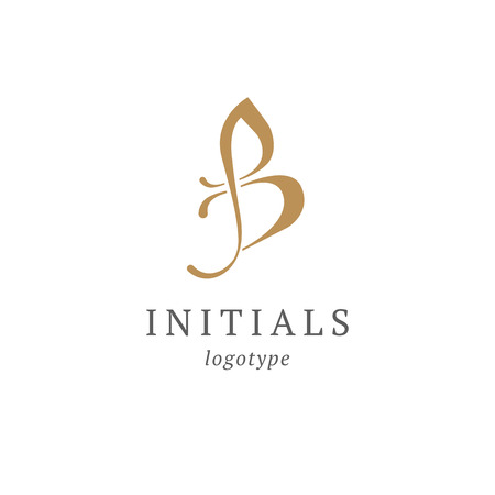 Letter B vector logo. Vintage Insignia and Logotype. Business sign, identity, label, badge initials. Monogram design elements, graceful template. Calligraphic elegant logo designのイラスト素材