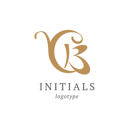 Letter B vector logo. Vintage Insignia and Logotype. Business sign, identity, label, badge initials. Monogram design elements, graceful template. Calligraphic elegant logo designのイラスト素材