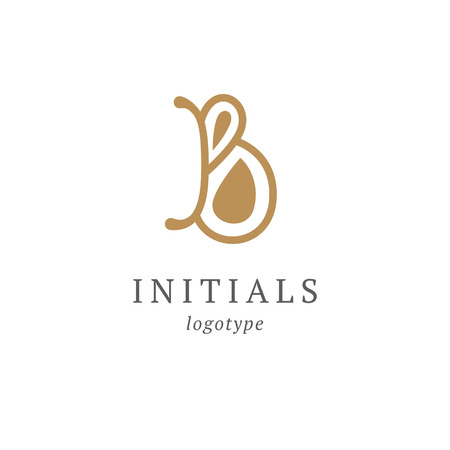 Letter B vector logo. Vintage Insignia and Logotype. Business sign, identity, label, badge initials. Monogram design elements, graceful template. Calligraphic elegant logo designのイラスト素材