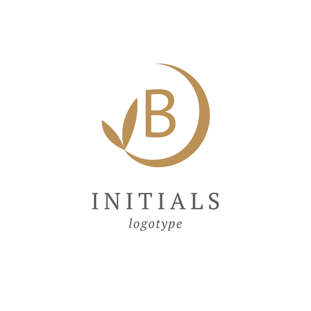Letter B vector logo. Vintage Insignia and Logotype. Business sign, identity, label, badge initials. Monogram design elements, graceful template. Calligraphic elegant logo designのイラスト素材