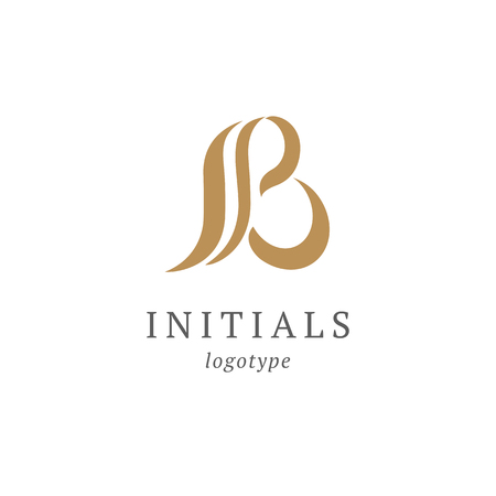 Letter B vector logo. Vintage Insignia and Logotype. Business sign, identity, label, badge initials. Monogram design elements, graceful template. Calligraphic elegant logo designのイラスト素材