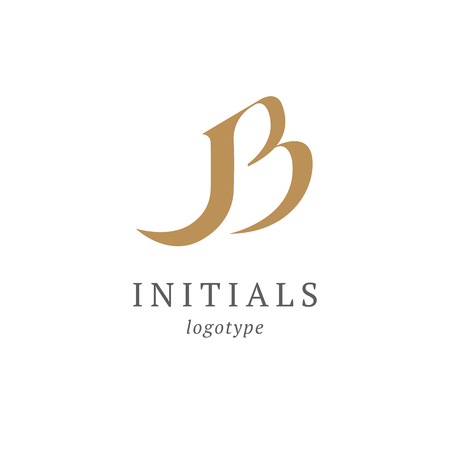 Letter B vector logo. Vintage Insignia and Logotype. Business sign, identity, label, badge initials. Monogram design elements, graceful template. Calligraphic elegant logo designのイラスト素材