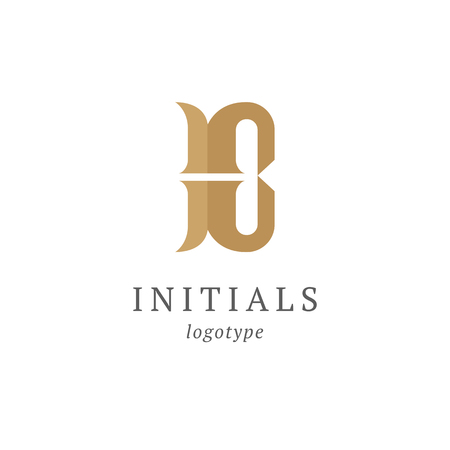 Letter B vector logo. Vintage Insignia and Logotype. Business sign, identity, label, badge initials. Monogram design elements, graceful template. Calligraphic elegant logo designのイラスト素材