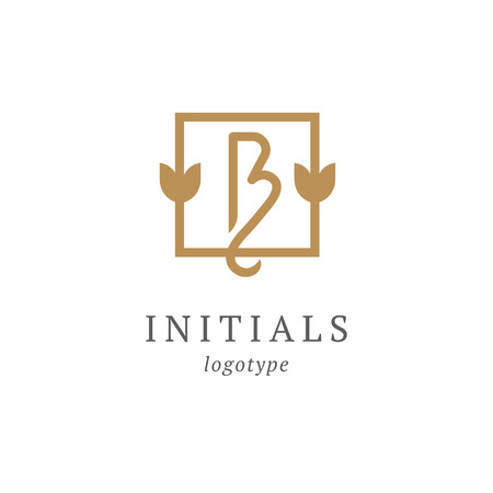 Letter B vector logo. Vintage Insignia and Logotype. Business sign, identity, label, badge initials. Monogram design elements, graceful template. Calligraphic elegant logo designのイラスト素材