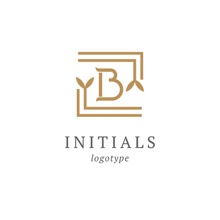 Letter B vector logo. Vintage Insignia and Logotype. Business sign, identity, label, badge initials. Monogram design elements, graceful template. Calligraphic elegant logo designのイラスト素材