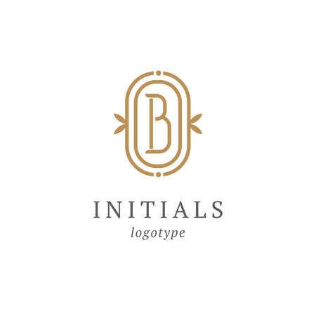 Letter B vector logo. Vintage Insignia and Logotype. Business sign, identity, label, badge initials. Monogram design elements, graceful template. Calligraphic elegant logo designのイラスト素材