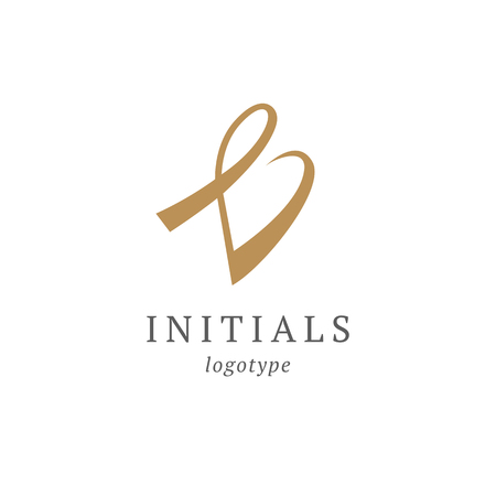 Letter B vector logo. Vintage Insignia and Logotype. Business sign, identity, label, badge initials. Monogram design elements, graceful template. Calligraphic elegant logo designのイラスト素材