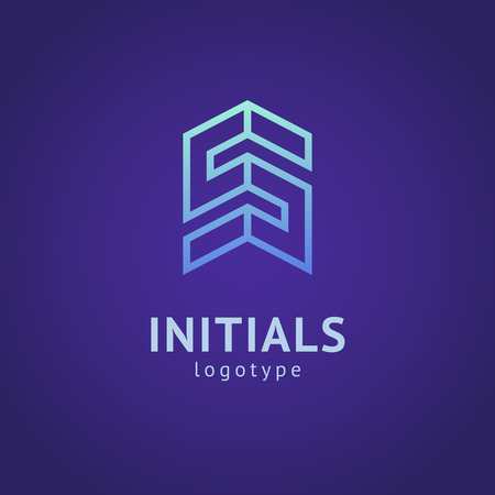 Monogram design elements, graceful template. Minimalistic logo design. S logo line art monogram. Letter S on a dark background. Letter S vector logo. Business sign, identity, label, badgeのイラスト素材