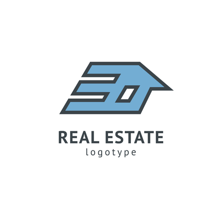 Abstract real estate agent logo icon vector design. Rent, sale of real estate vector logo, House cleaning, home security, real estate auction. Vector building logo conceptのイラスト素材