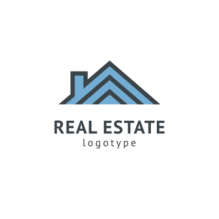 Abstract real estate agent logo icon vector design. Rent, sale of real estate vector logo, House cleaning, home security, real estate auction. Vector building logo conceptのイラスト素材