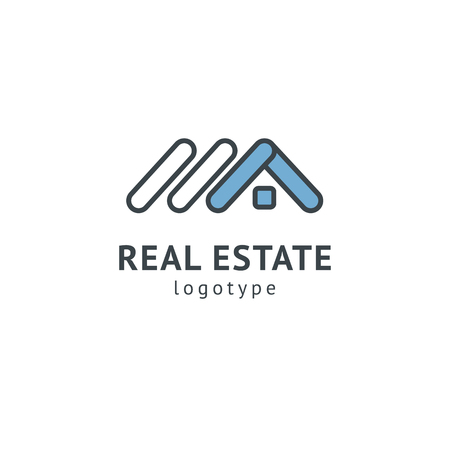 Abstract real estate agent logo icon vector design. Rent, sale of real estate vector logo, House cleaning, home security, real estate auction. Vector building logo conceptのイラスト素材