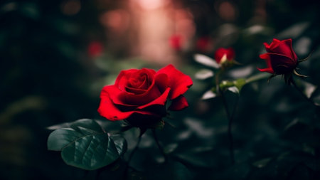 Red rose in the gardenの素材