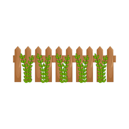 garden fence with grassのイラスト素材