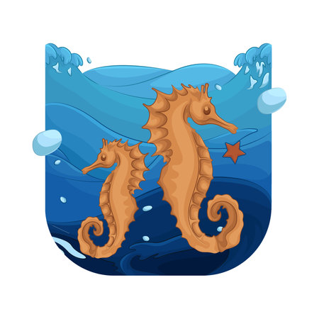 two seahorseのイラスト素材