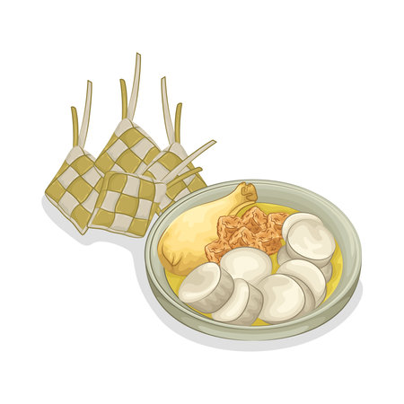 opor with ketupatのイラスト素材