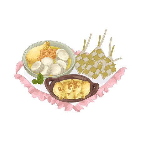 opor with ketupatのイラスト素材