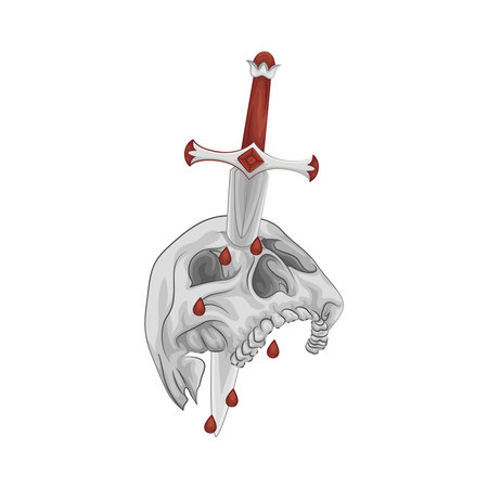 sword skullのイラスト素材