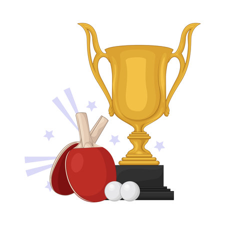 ping pong trophyのイラスト素材