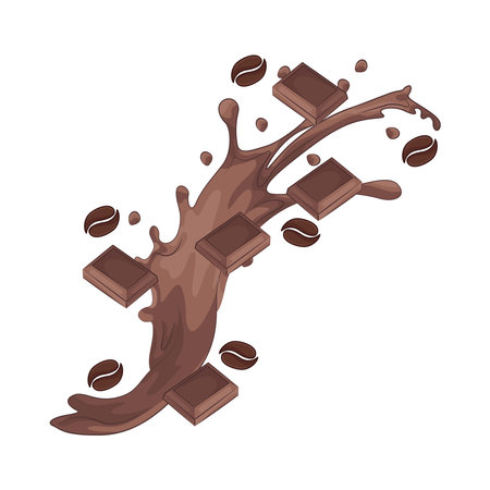 chocolate splashのイラスト素材