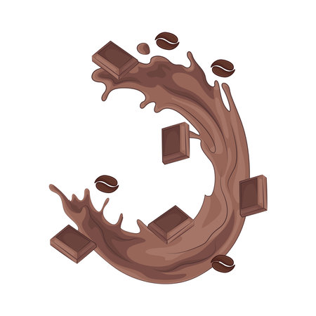 chocolate splashのイラスト素材