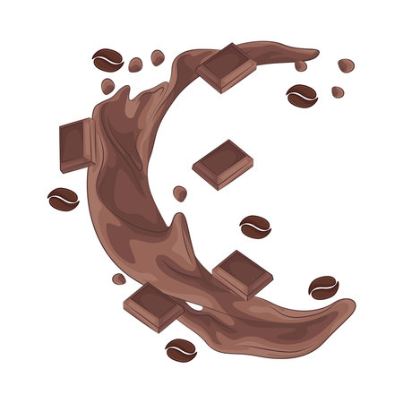 chocolate splashのイラスト素材