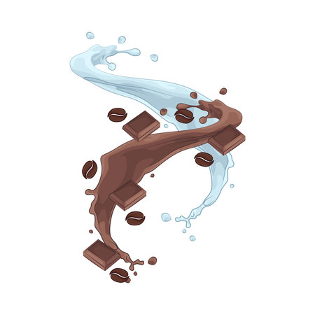 milk and chocolate splashのイラスト素材