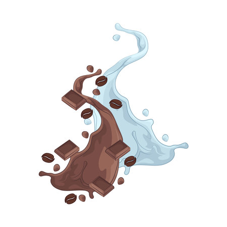 milk and chocolate splashのイラスト素材