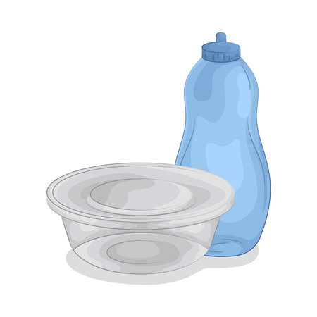 food container with water bottleのイラスト素材