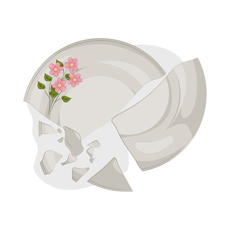 broken plateのイラスト素材