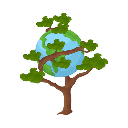 earth on treeのイラスト素材