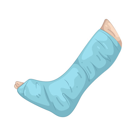 leg injury with bandageのイラスト素材