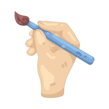 Hand Holding Paintbrushのイラスト素材