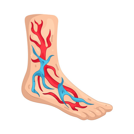 blood vessel clot of leg and diabetic footのイラスト素材